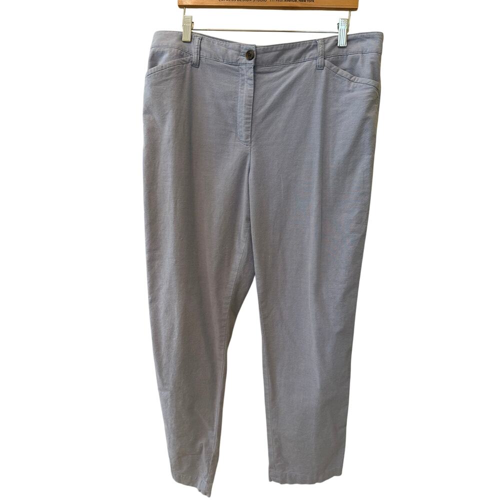 Talbots The Perfect Chino Pants Women's Size14 Blue Classic Preppy Chic Timeless